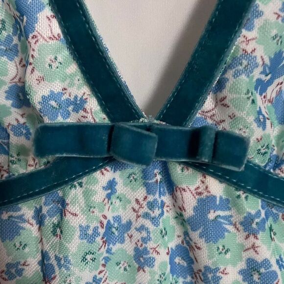 Y2K Women's Floral Coquette Dainty Soft Girl Mini Dress Short Sleeves with Bow S - Picture 2 of 6